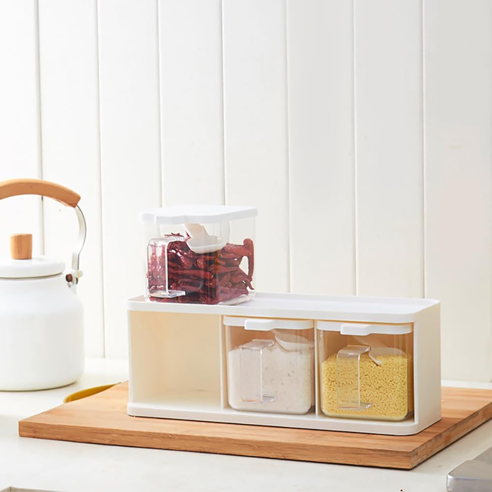 Clear Multi‑Grid Spice Storage Container Set