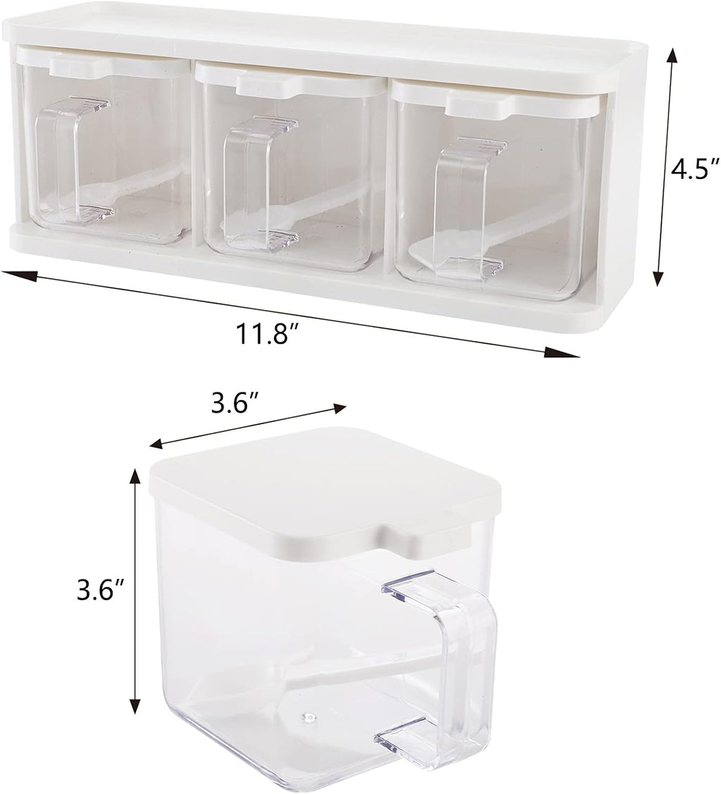Clear Multi‑Grid Spice Storage Container Set