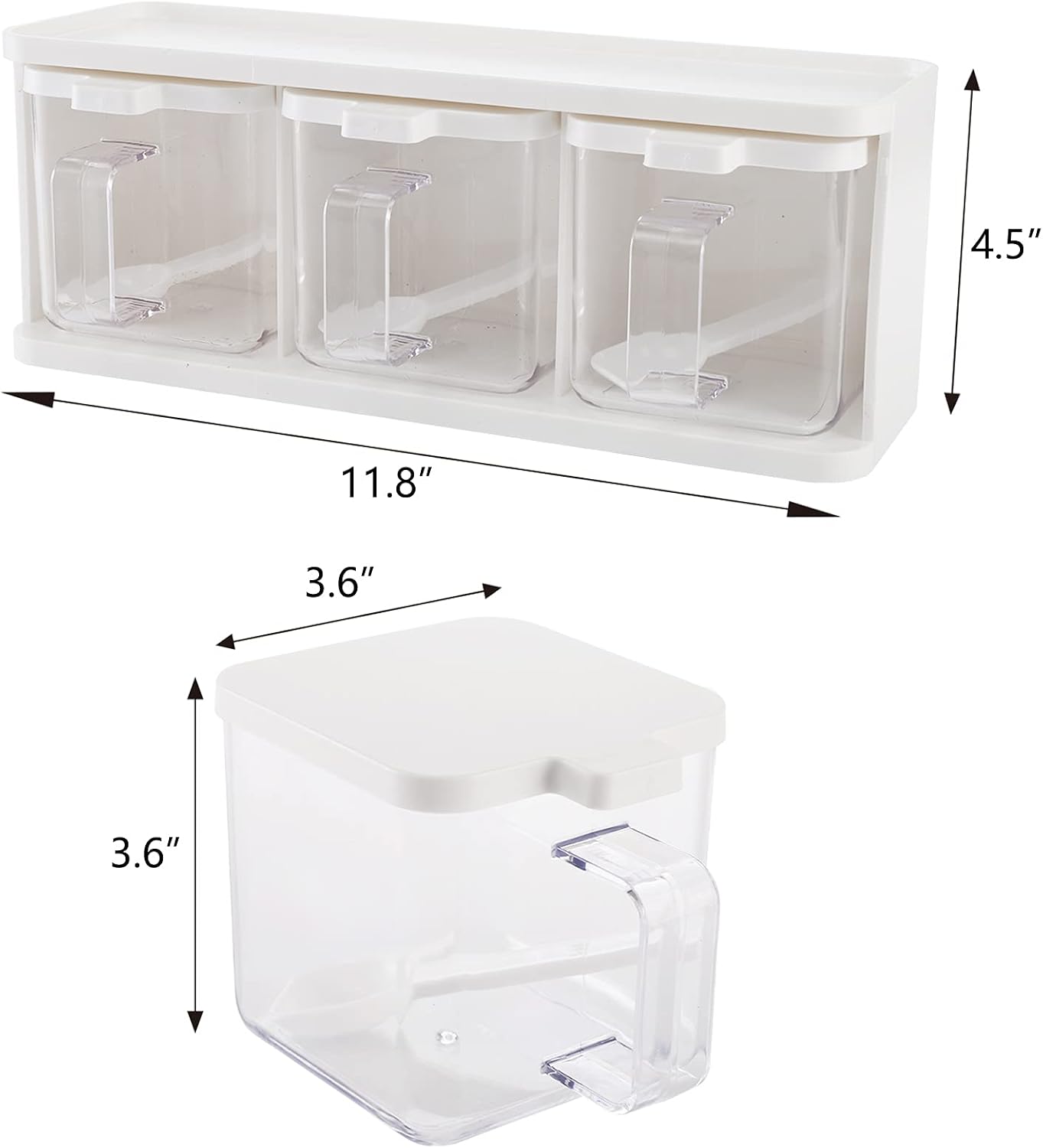 Clear Multi‑Grid Spice Storage Container Set