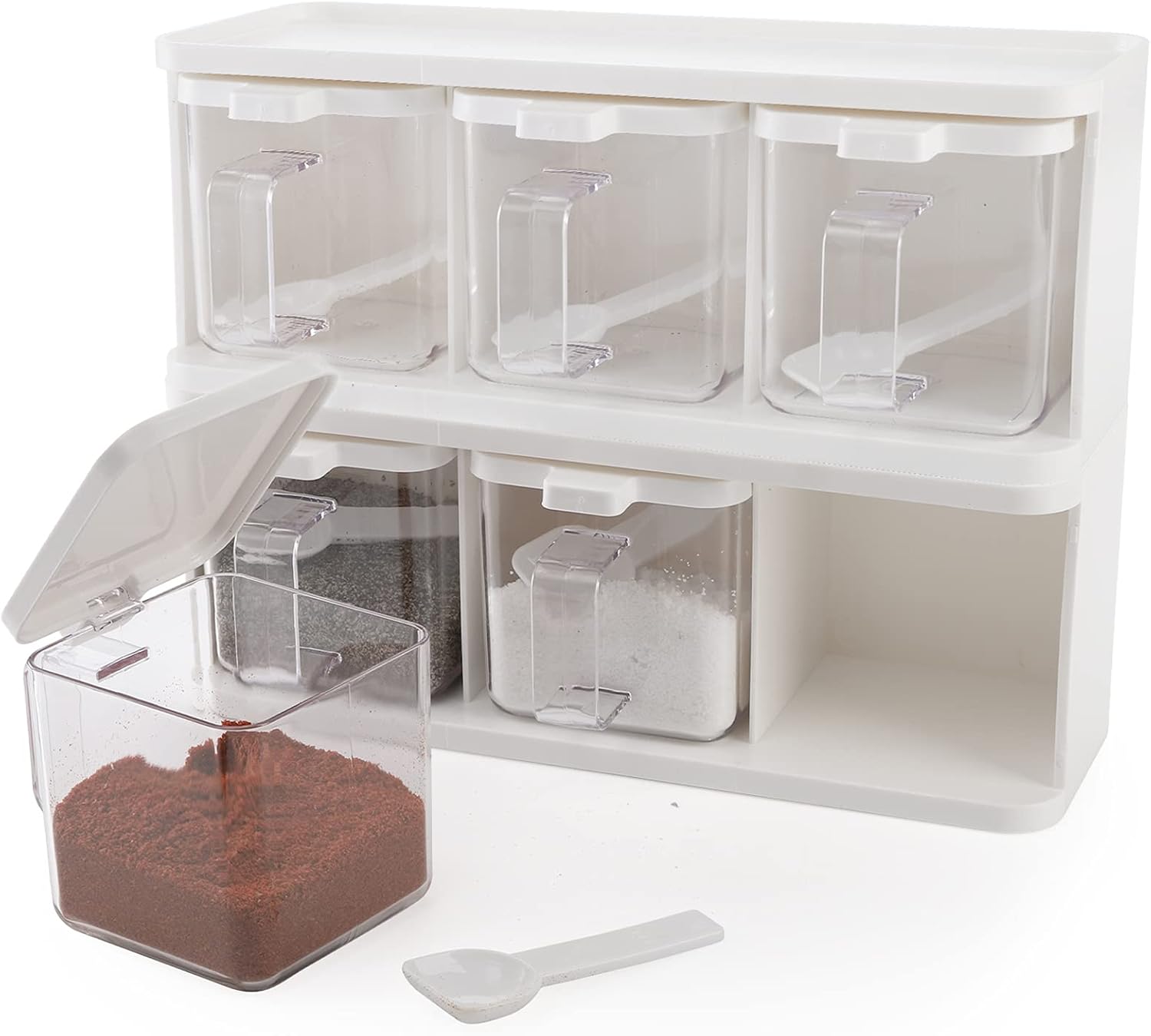 Clear Multi‑Grid Spice Storage Container Set