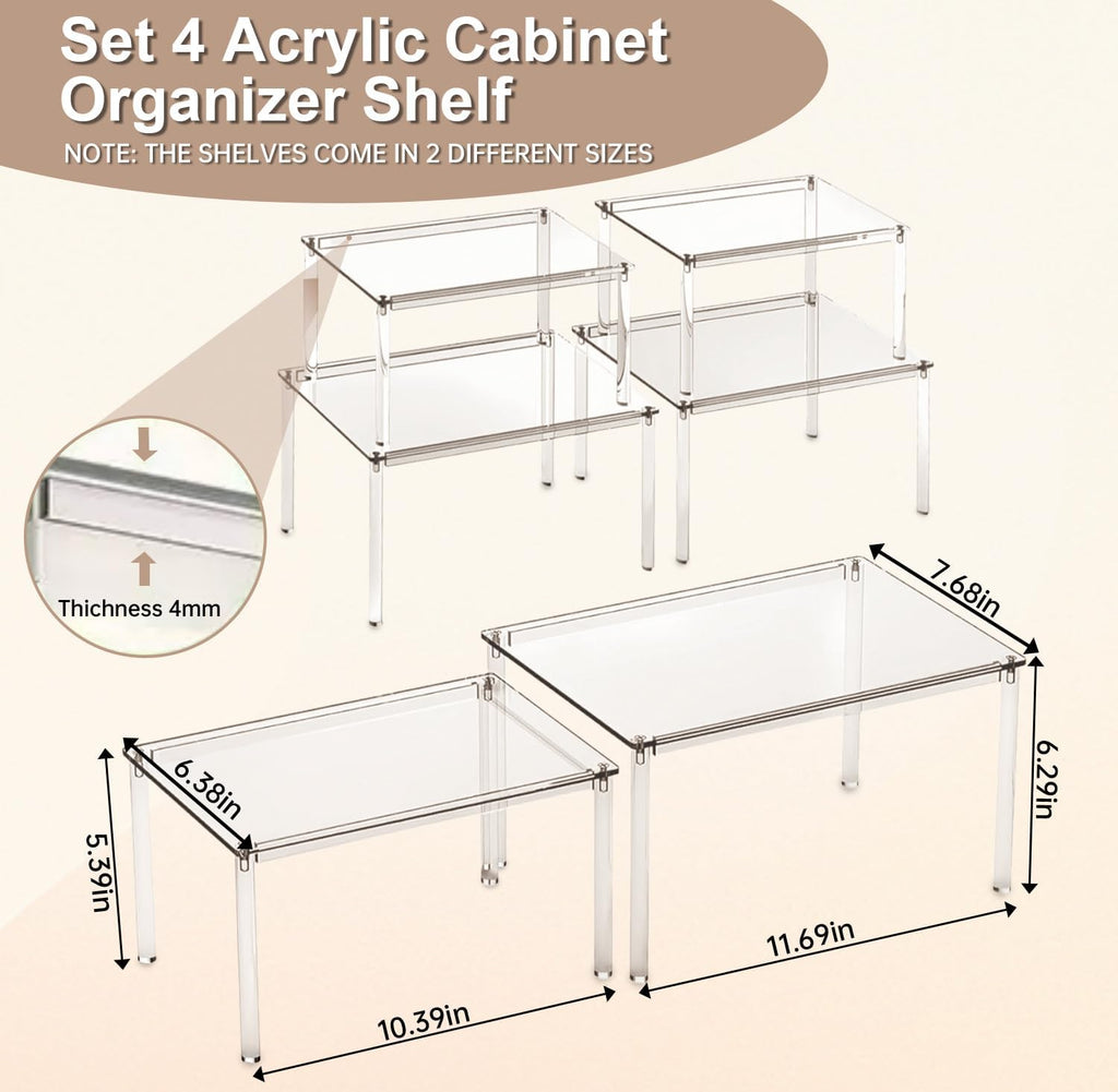 Clear Tiered Acrylic Kitchen Spice Organizer