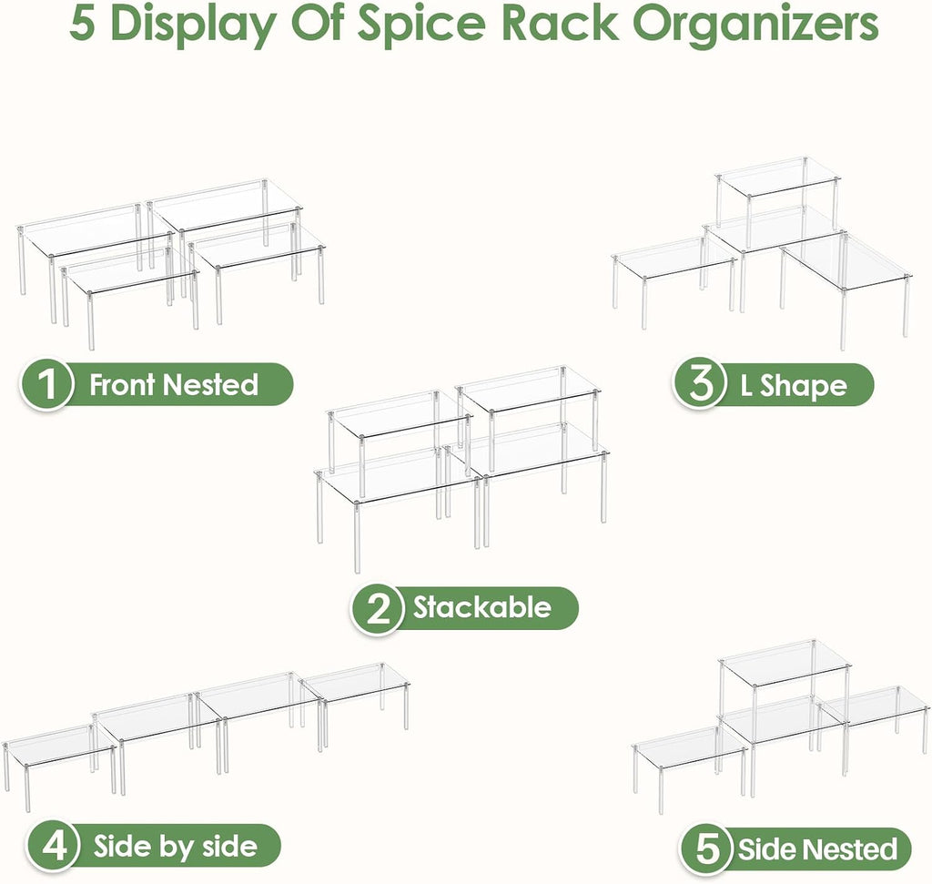 Clear Stackable Acrylic Cabinet Storage Risers