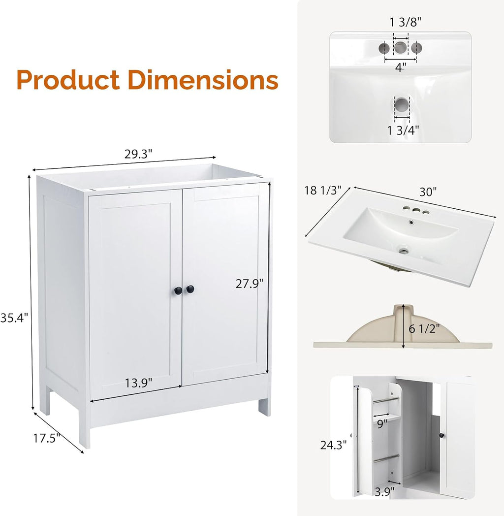 Modern Freestanding Bathroom Vanity With Sink