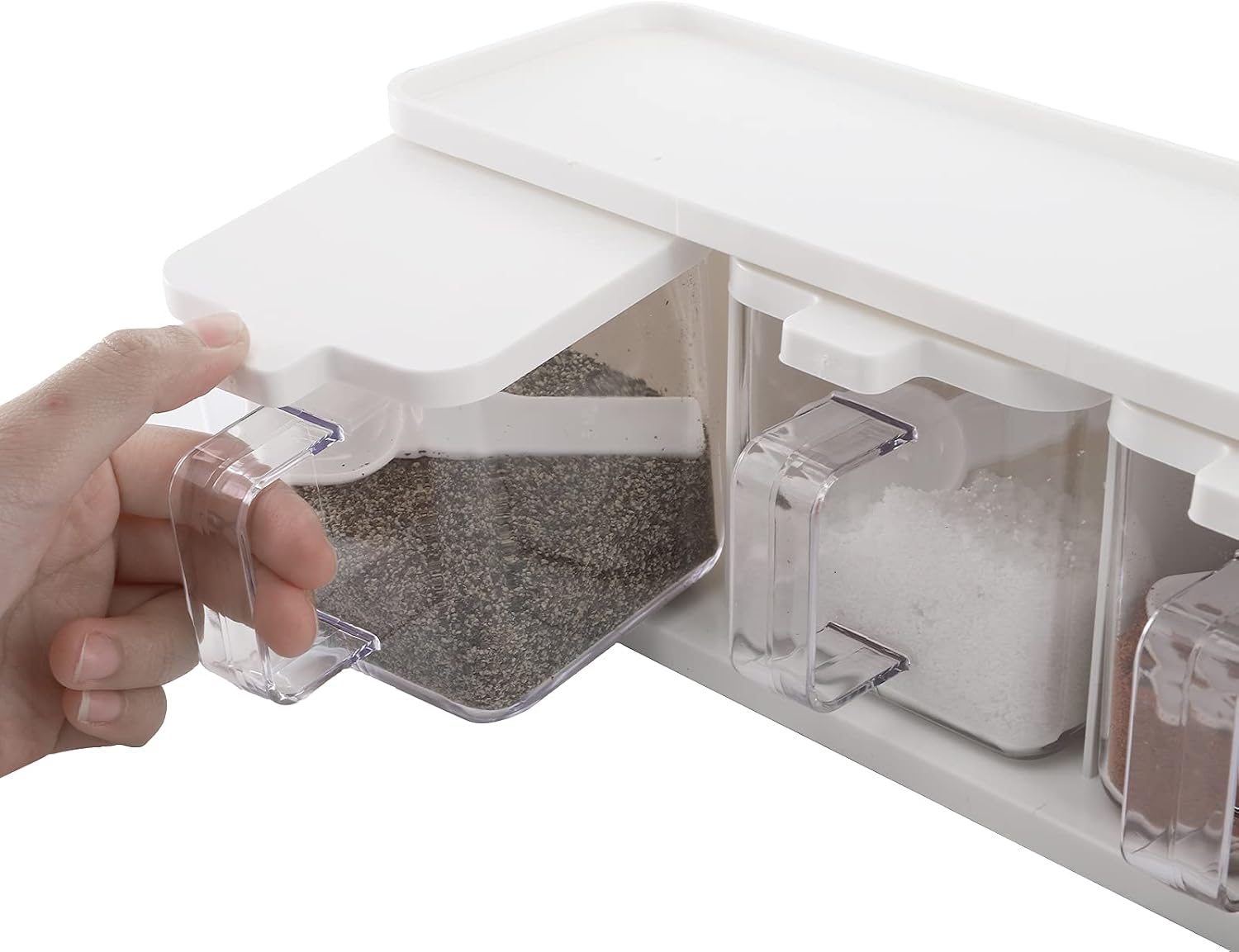 Clear Multi‑Grid Spice Storage Container Set