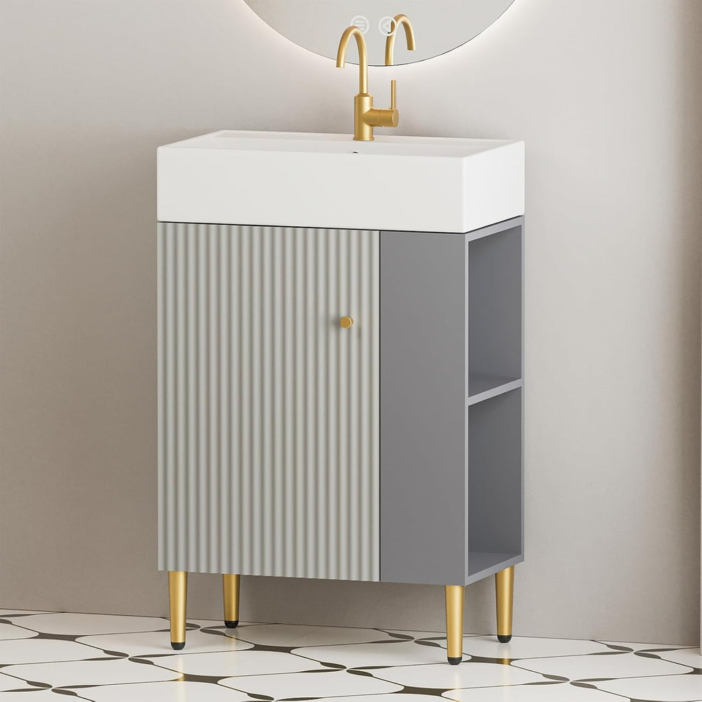 Small Bathroom Vanity With Square Ceramic Sink