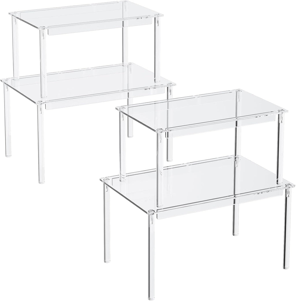 Clear Stackable Acrylic Cabinet Storage Risers