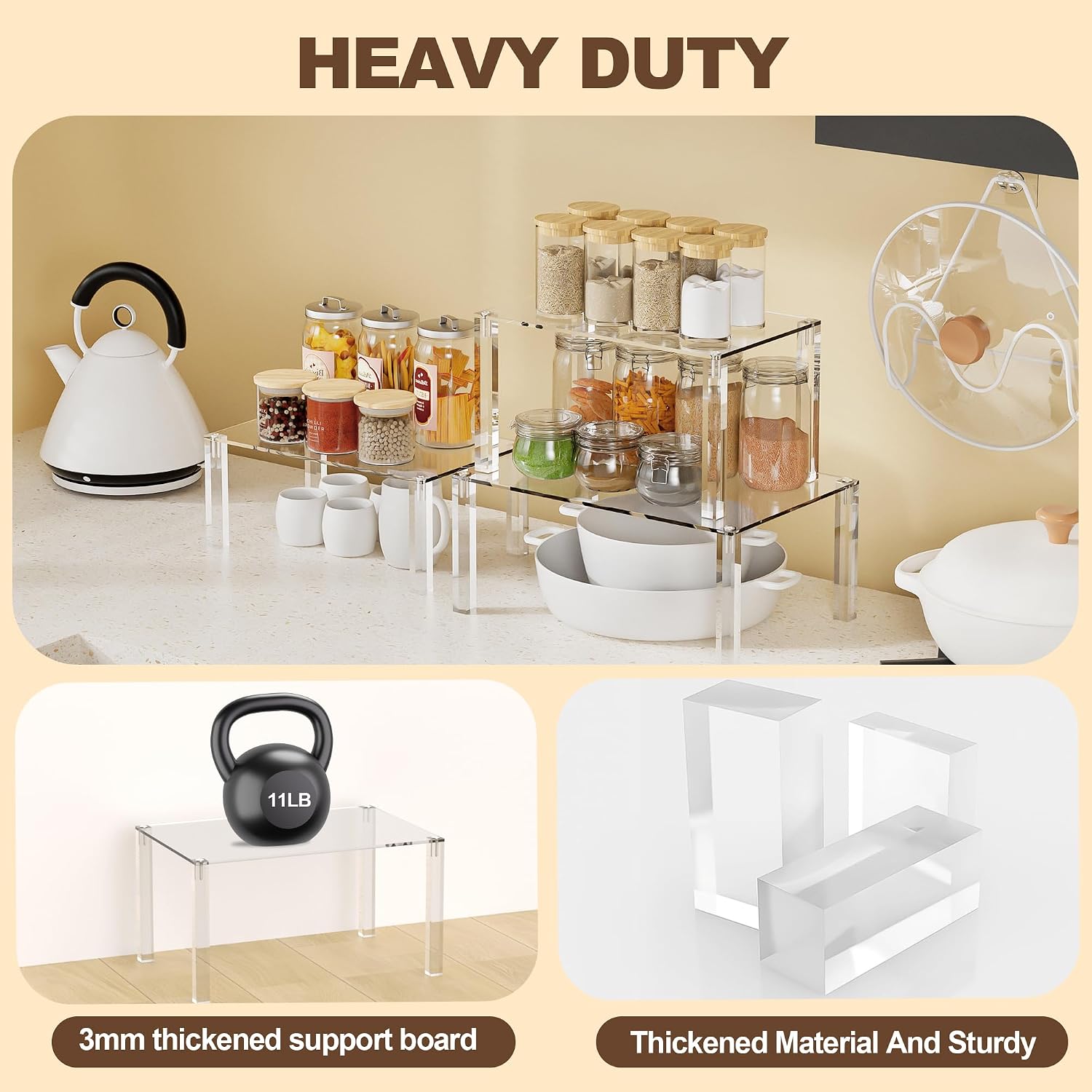 Clear Stackable Acrylic Kitchen Spice Organizer