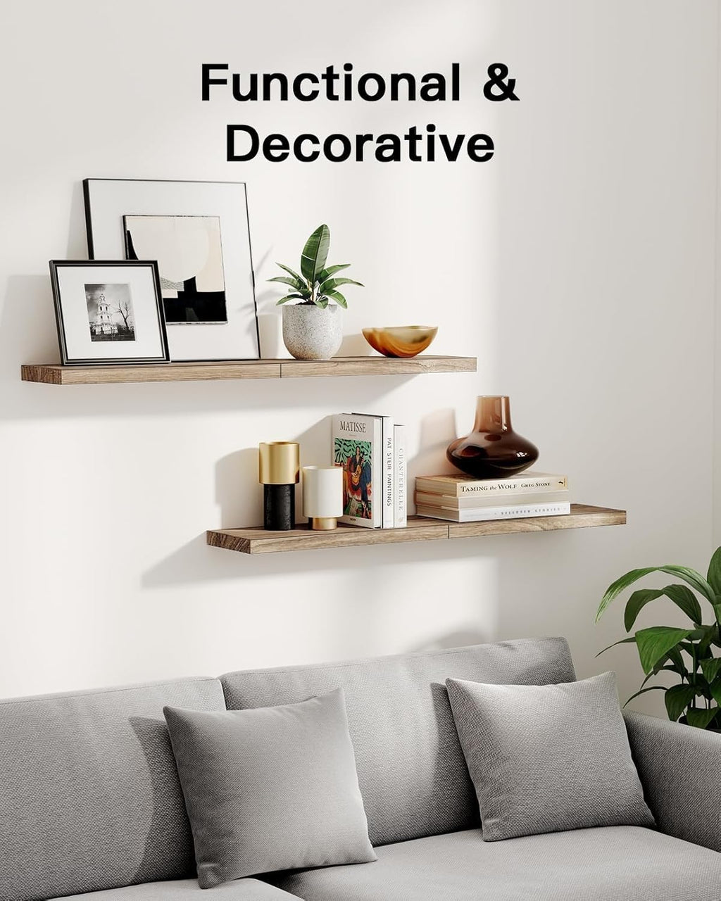 Paulownia Wood Wall Floating Storage Shelves
