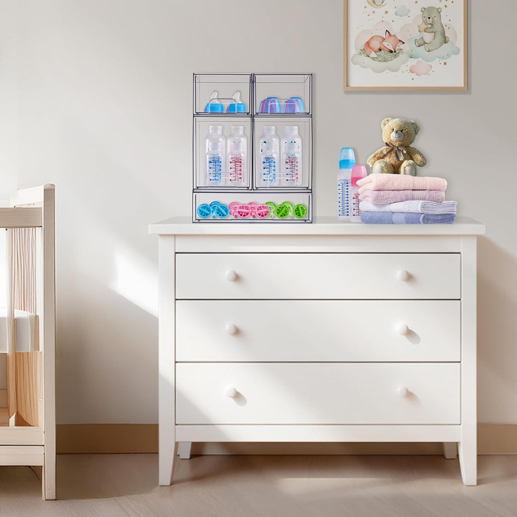 Clear Stackable Pull‑Out Storage Drawers
