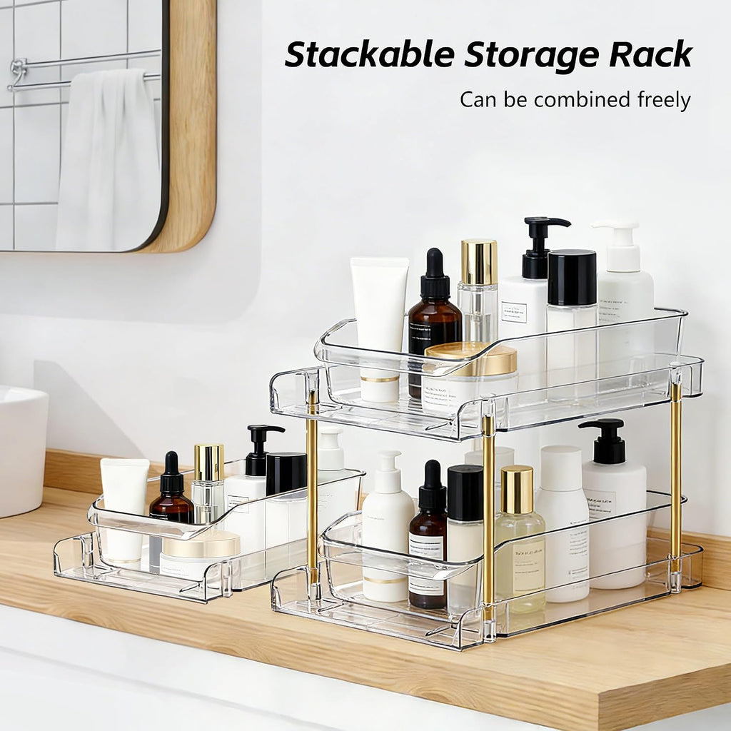 2‑Tier Stackable Pull‑Out Storage Organizer
