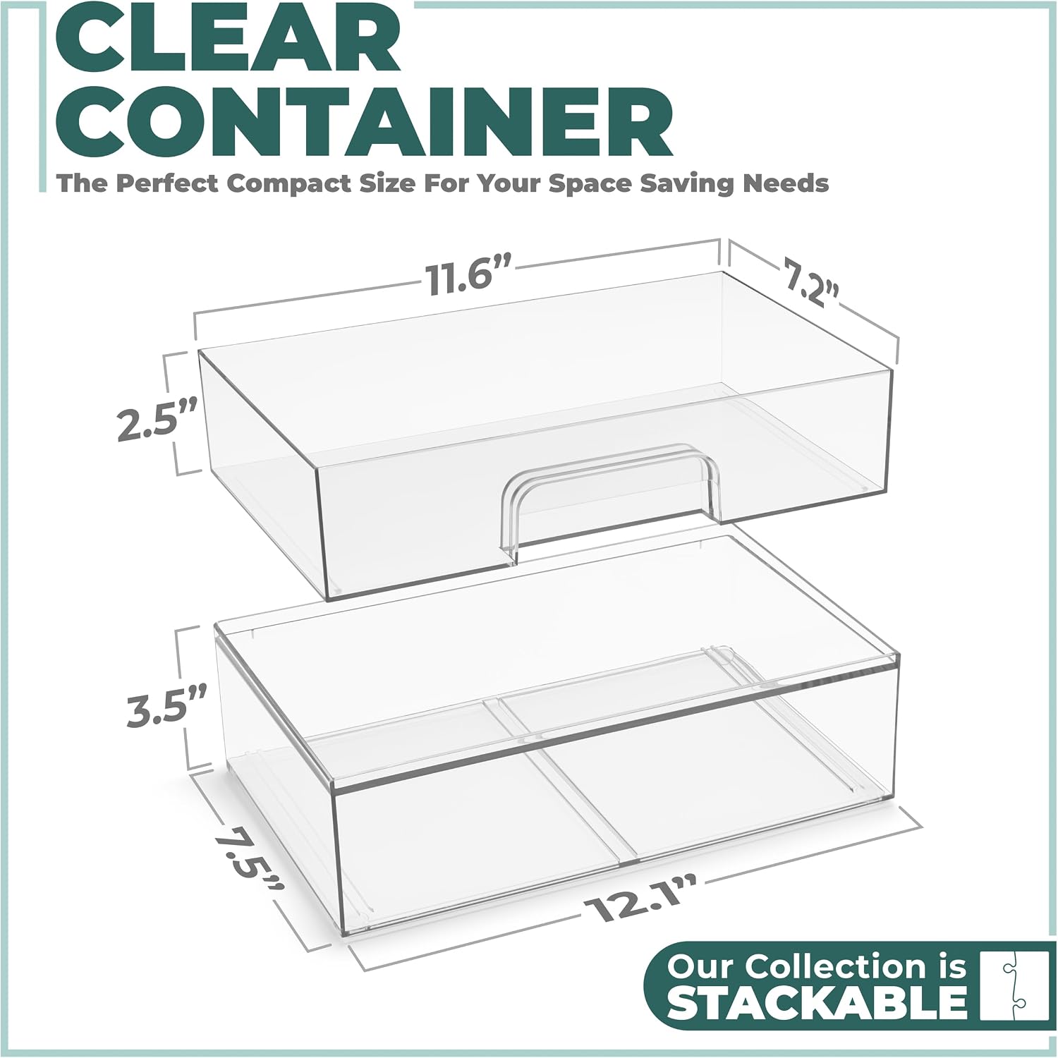 Clear Stackable Pull‑Out Storage Drawers