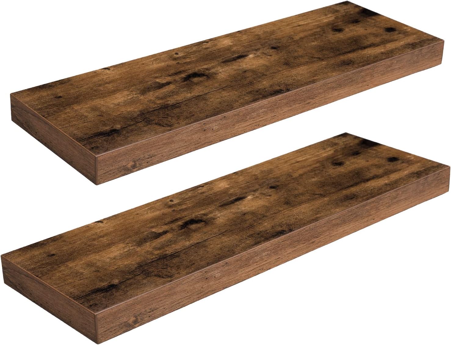 Rustic Wall‑Mounted Floating Storage Shelves