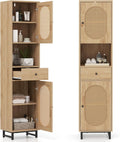 Rattan Tall Freestanding Bathroom Storage Cabinet