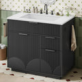 Fluted Freestanding Bathroom Vanity With Sink