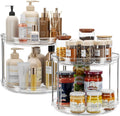 Clear Rotating 2‑Tier Lazy Susan Organizer
