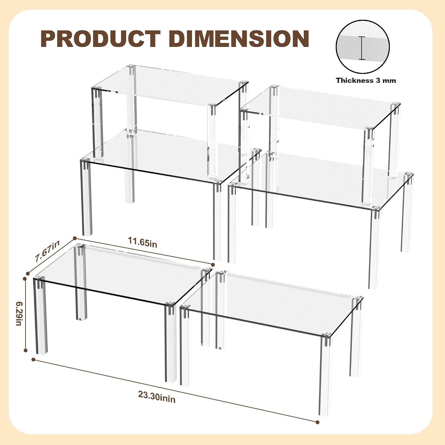 Clear Stackable Acrylic Kitchen Spice Organizer