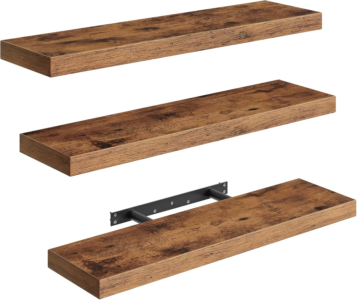 Farmhouse Wooden Wall‑Mounted Floating Shelves