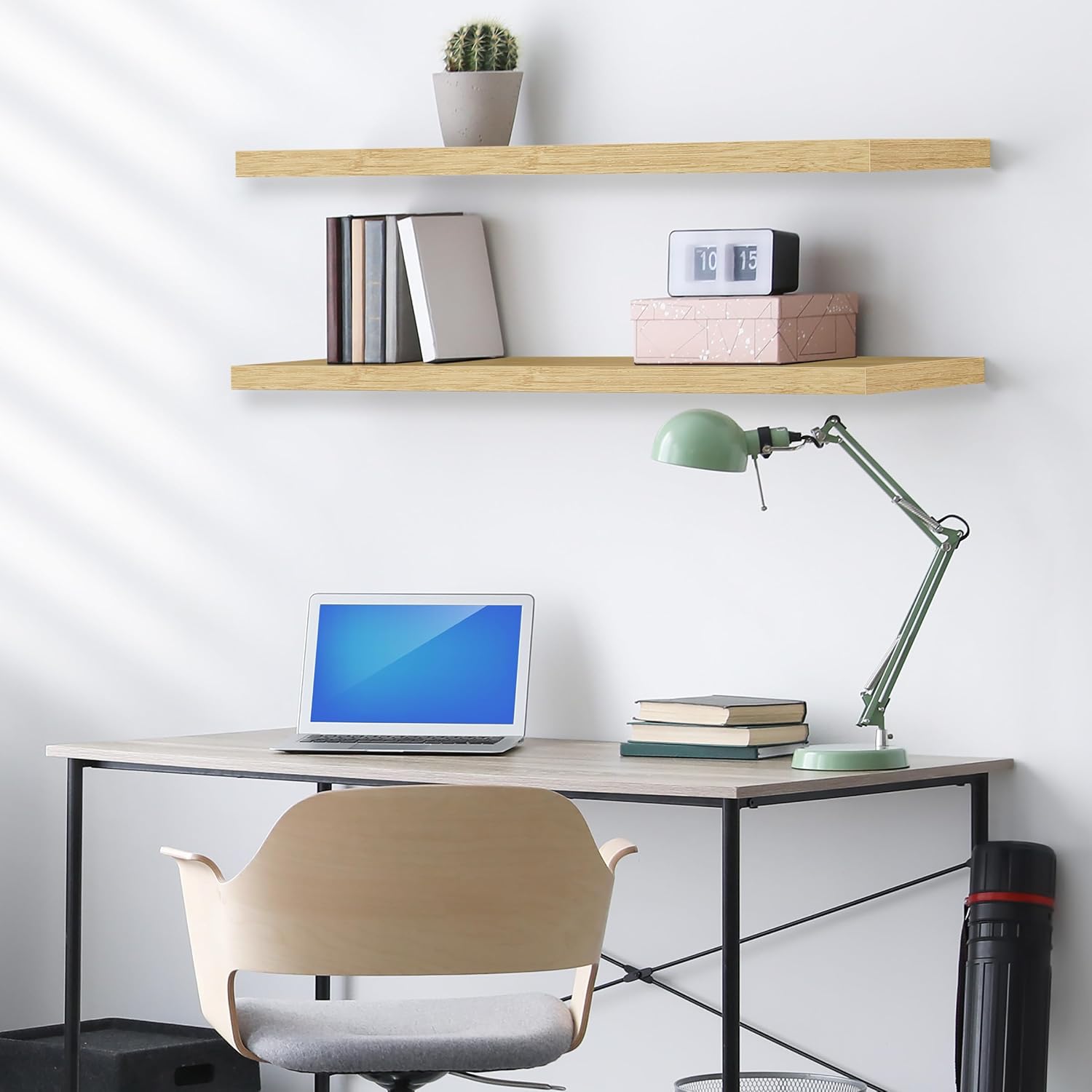 Maple Wood Wall Floating Storage Shelves