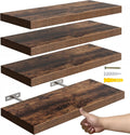 Rustic Wood Wall‑Mounted Floating Shelves