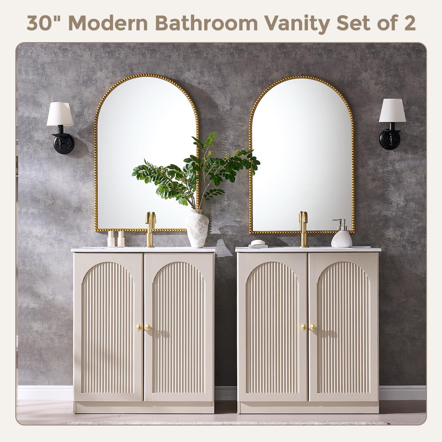 Modern Fluted Bathroom Vanity With Sink