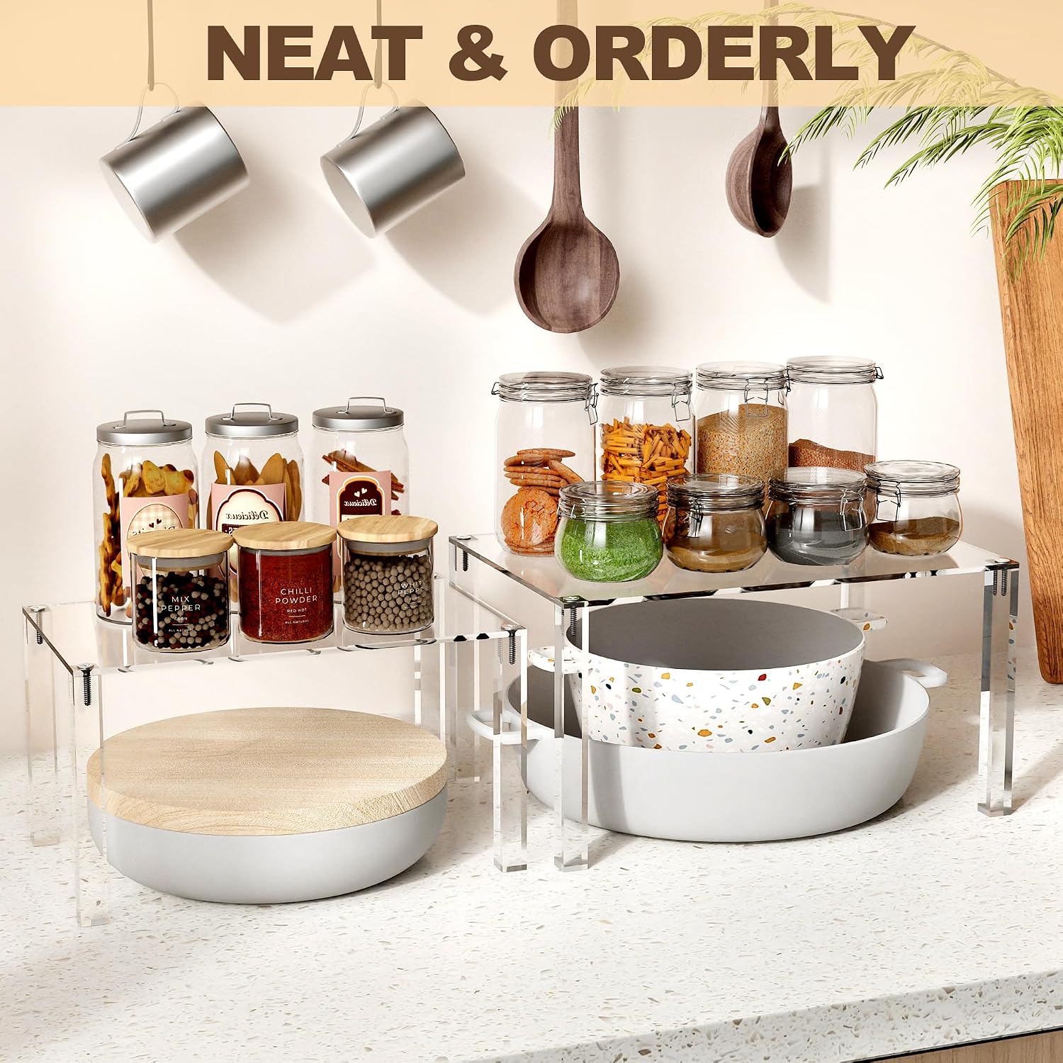 Clear Stackable Acrylic Kitchen Spice Organizer