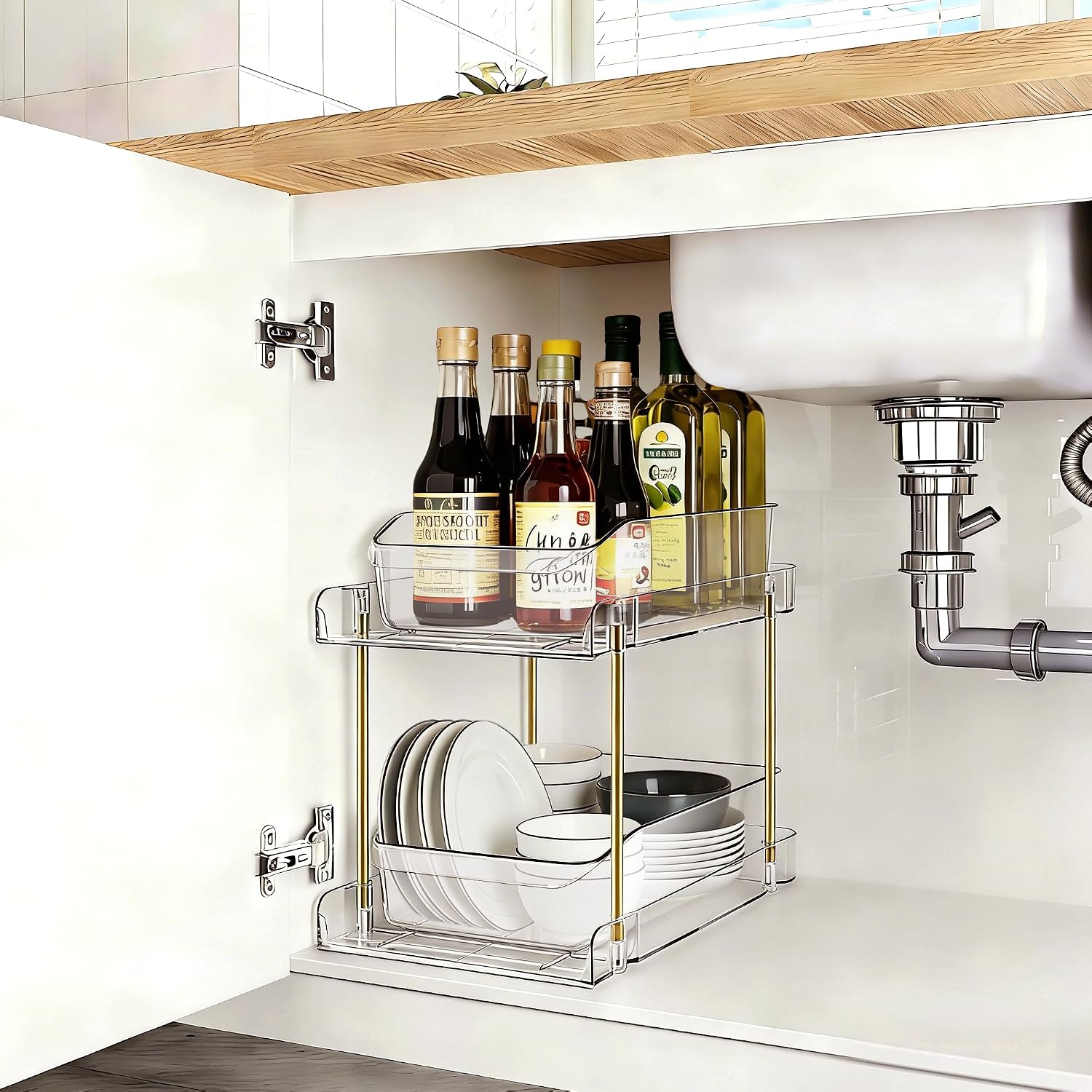 2‑Tier Stackable Pull‑Out Storage Organizer