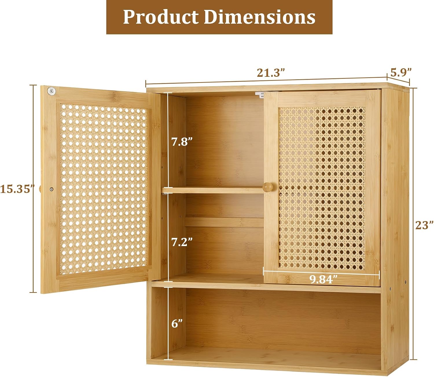 Wall‑Mounted Bamboo Rattan Cabinet Organizer