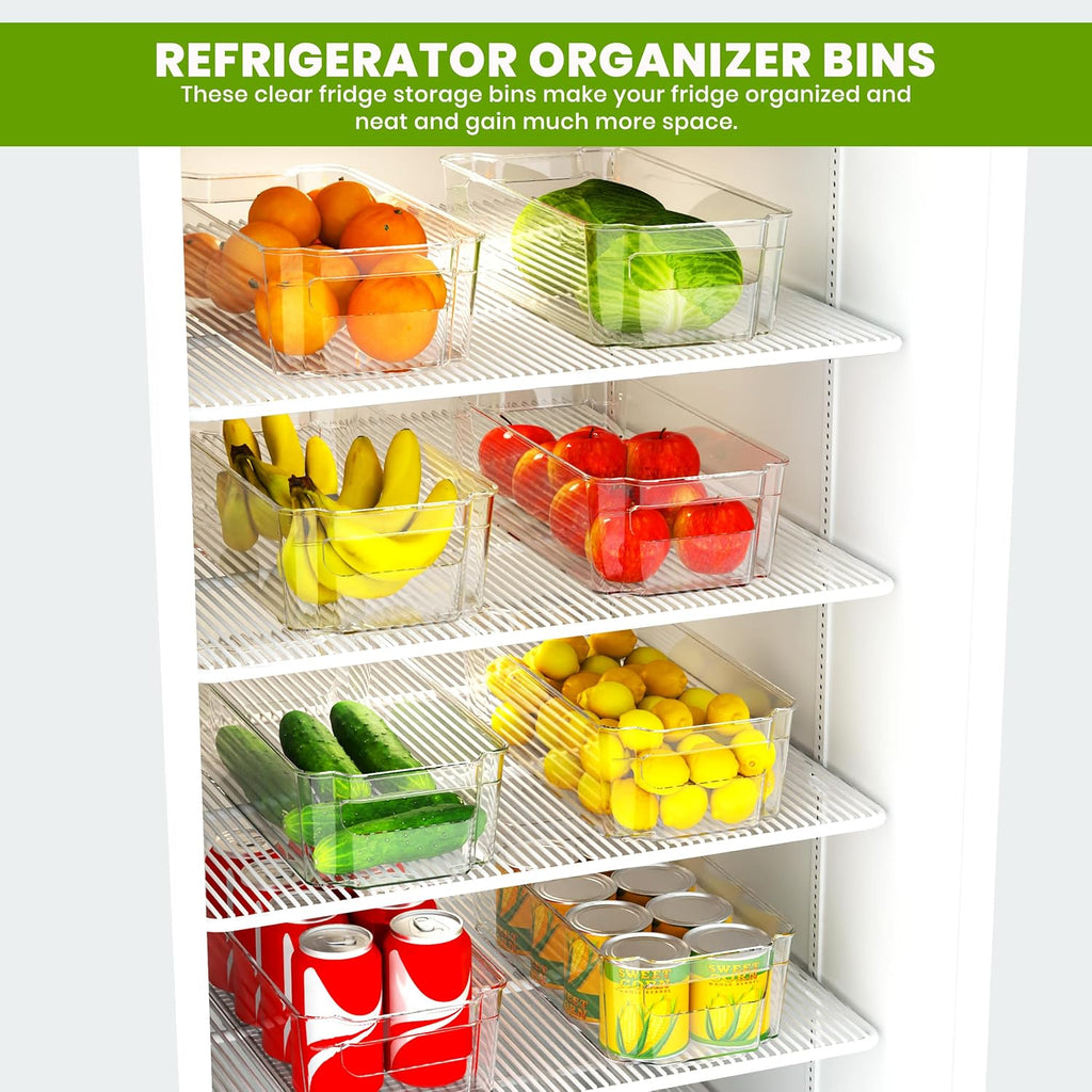 Clear Stackable Refrigerator Organizer Bins