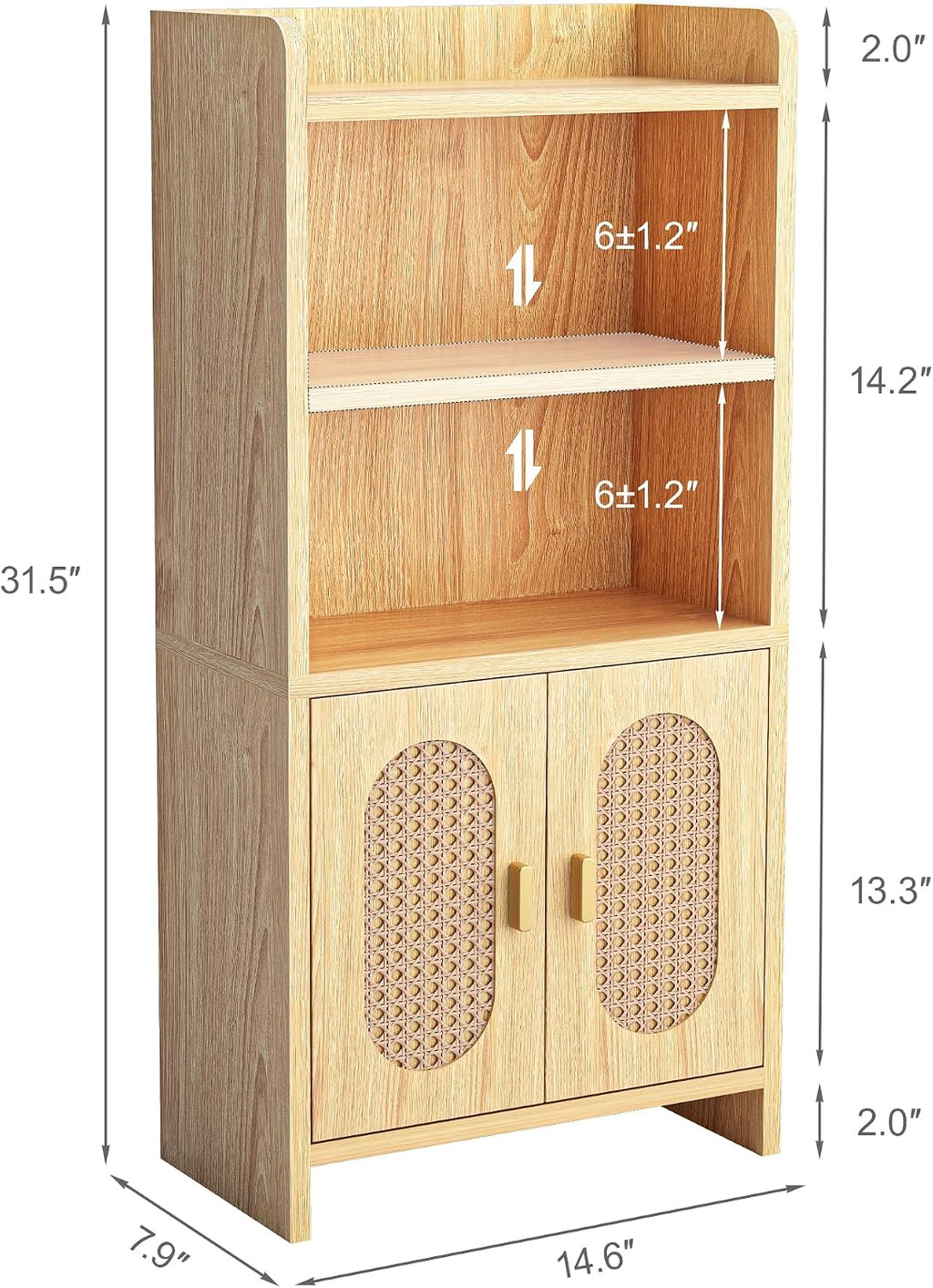Slim Rattan‑Door Bathroom Storage Cabinet