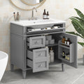 Gray Bathroom Vanity With Ceramic Sink